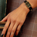 Rosefield - Octagon Black Leather Watch - Gold