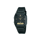 Casio - Black Strap + Gold Numerals Watch