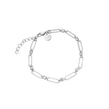 Rosefield Jewellery - Crystals Paperclip Bracelet - Silver