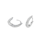Rosefield Jewellery - Paved Crystal Huggies - Silver