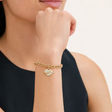 Guess - Vintage Crystal Heart Charm Bracelet - Gold