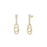 Guess - G Logo & Crystals Tennis Earrings - Gold