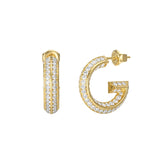 Guess Jewellery - G Crystal Pave Hoops - Gold