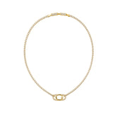 Guess - Logo & Crystals Tennis Necklace - Gold