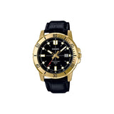 Casio - Mens Diver 50M Leather Watch - Gold/Black