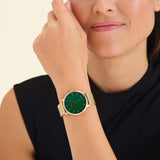 Rosefield - Pearl Edit Mesh Watch - Gold/Green