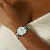 Rosefield - Pearl Edit Mesh Watch - Silver