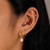 14KT Gold Segment hoop - 16G