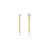 9KT Gold Cubic Nose Stud - Crystal