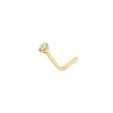 14KT Gold cubic nose stud - Gold