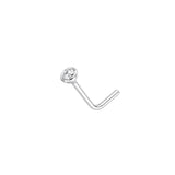 14KT Gold cubic nose stud - White Gold