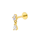Jovi Dangle Flat Back Piercing - Gold