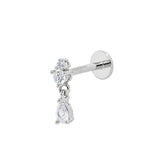 Jovi Dangle Flat Back Piercing - Silver