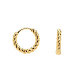 Sterling silver Rope huggies - Gold