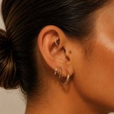Sterling silver Rope huggies - Gold