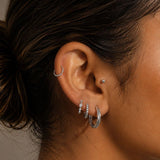 Sterling silver Rope huggies - Silver