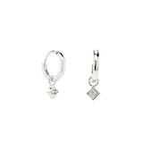Sterling silver Esme huggies - Silver