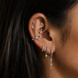 Sterling silver Esme huggies - Silver