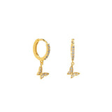 Sterling silver Butterfly huggies - Gold