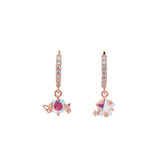 Sterling silver Garden Party Huggies - Rose Gold