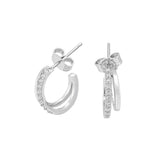 Sterling silver Twin Hoop - Silver