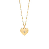 Petite Heart Locket & Gem Necklace - Gold