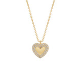 Cubic Paved Heart Bomb Necklace - Gold