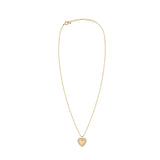 Cubic Paved Heart Bomb Necklace - Gold