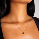 Cubic Paved Heart Bomb Necklace - Gold