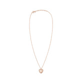 Cubic Paved Heart Bomb Necklace - Rose gold