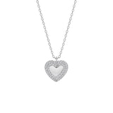 Cubic paved heart bomb necklace - Silver