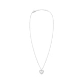 Cubic paved heart bomb necklace - Silver