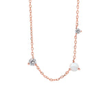 Sterling silver Opal and cubic speckle necklace - Rose gold
