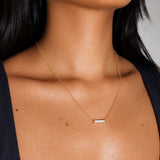 Cubic Baguette Necklace - Rose gold