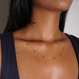 Daisy Chain Emerald necklace - Silver