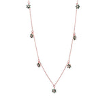 Daisy chain Emerald Necklace - Rose gold