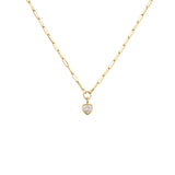 Adore Heart charm Link Necklace - Gold