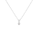 Adore Heart charm Link Necklace - Silver
