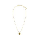 Emerald Vintage Heart Necklace - Gold
