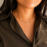 Mini Emerald Heart Necklace - Silver