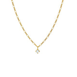 Cubic Opalite Italian Chain Necklace - Gold
