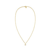 Cubic Opalite Italian Chain Necklace - Gold