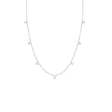 Petite Pearls Italian Chain Necklace - Silver