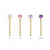 Sterling silver cubic zirconia nose studs - 18KT Gold plated