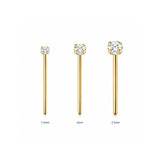 Sterling silver cubic zirconia nose studs - 18KT Gold plated