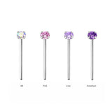 Sterling silver cubic zirconia nose studs - Silver