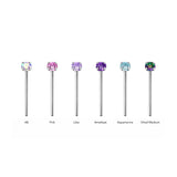 Sterling silver cubic zirconia nose studs - Silver