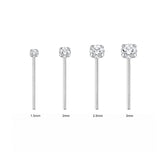 Sterling silver cubic zirconia nose studs - Silver