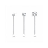 Sterling silver cubic zirconia nose studs - Silver