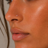 Sterling silver cubic zirconia nose studs - Silver